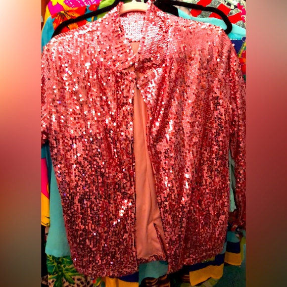 “BARBIE CORE” PINK BLAZER!…Sequined - Picture 1 of 5
